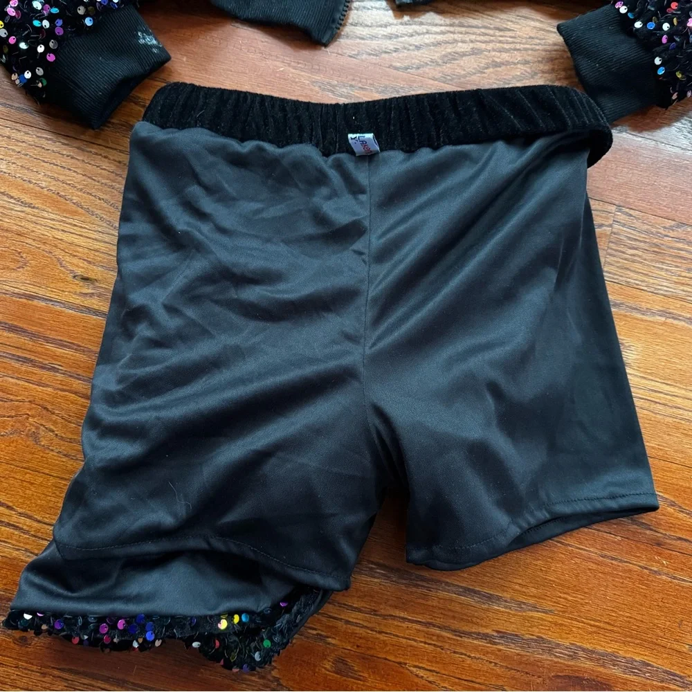 Rainbow Sequin Kids Dance jacket and skort - Picture 4 of 8